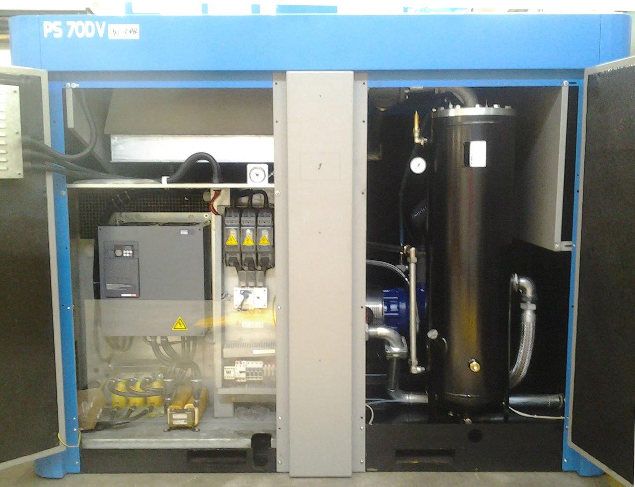 Compressore a Vite Silenziato a Giunto Diretto, USATO Hp 100 Ad Inverter, 10 Bar, Marca “Power System” Mod.: P.S. 70DV €. 25.500,00 + Iva- - immagine 2