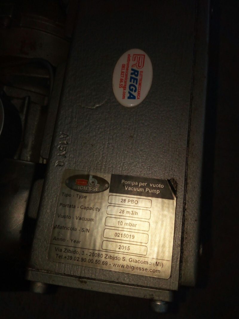 Pompa Per il Sottovuoto USATA, Portata : 28 Mc./Ora A -10 Mbar, Hp 1, Trifase, Marca : "BGS" Mod.: PBO 28 €.   750,00 + Iva- - immagine 3