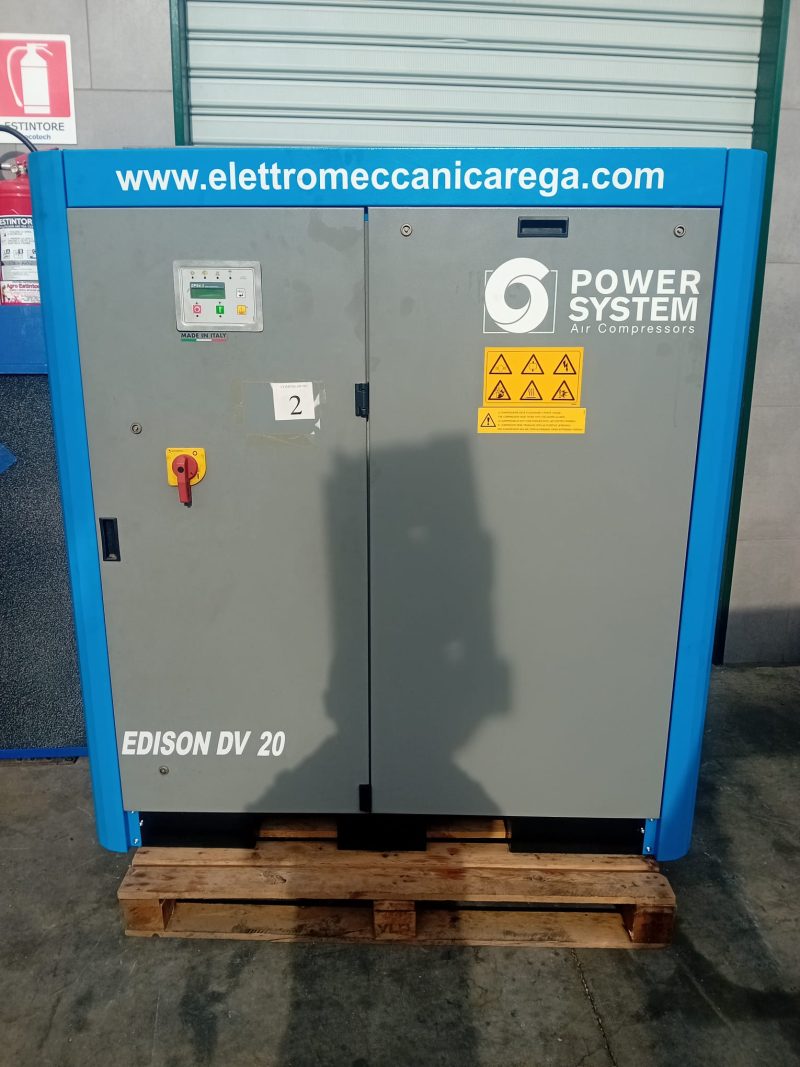 Compressore a Vite Silenziato a Giunto Diretto, USATO Hp 40 Ad Inverter, Completo Di Essiccatore 10 Bar, Marca “Power System” Mod.: Edison 2030 DVF €. 12.500,00 + Iva-