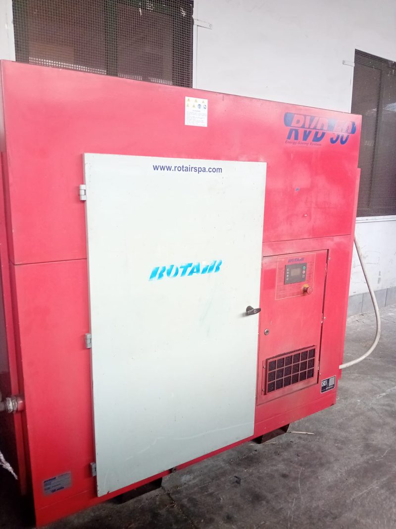 Compressore a Vite Silenziato a Giunto Diretto, USATO Hp 50- Ad Inverter 10 Bar, Marca “Rotair Elgi” Mod.: RVD50/10 €. 11.000,00 + Iva-