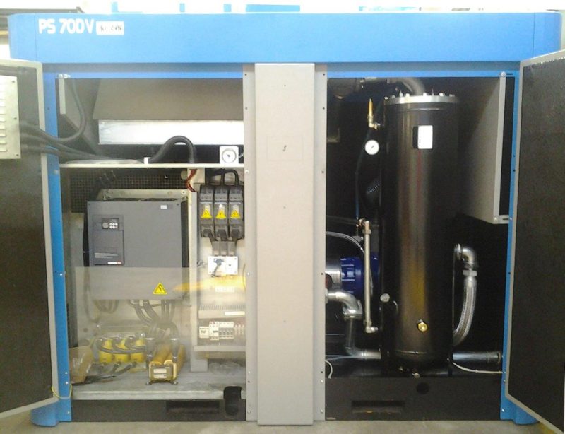 Compressore a Vite Silenziato a Giunto Diretto, USATO Hp 100 Ad Inverter, 10 Bar, Marca “Power System” Mod.: P.S. 70DV €. 25.500,00 + Iva- - immagine 2