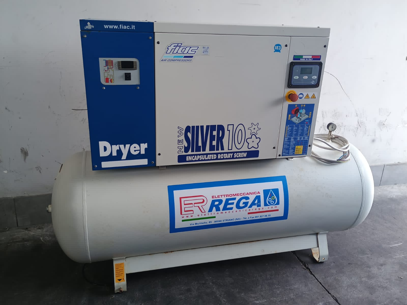 Compressore FIAC Mod.: Silver 10 HP + Serbatoio Da 500 Lt. + Essiccatore.